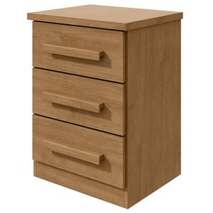 Mesa De Cabeceira Baião Amêndoa Clean Com 3 Gavetas Lopas