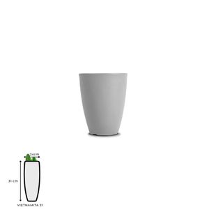Vaso Vietnamita Cinza Claro 31x24cm Vasap