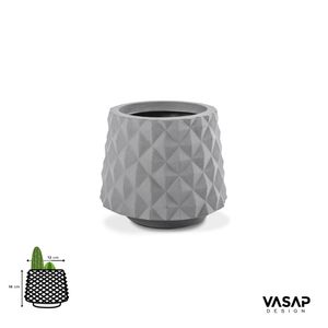 Vaso Reconcavo Mini Cinza Claro 17x19cm Vasap