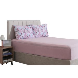 Jogo De Cama  Casal Malha Embalagem Rolinho 188x138x30cm Sultan