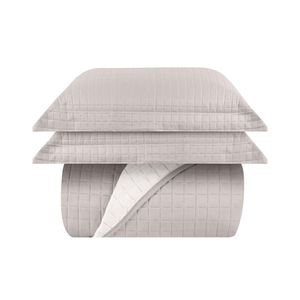 Kit Colcha Casal Lisa 3 Peças Duo Grid Fendi Sultan