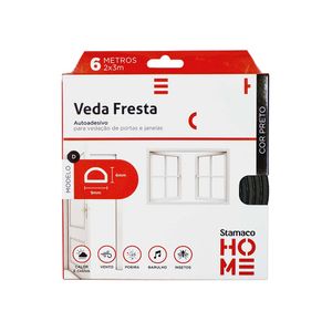 Veda Frestas Adesivo Modelo D Preto com 6 metros Stamaco