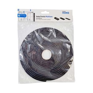 Veda Frestas Adesivo Multiuso 6mm Preto com 6 metros Stamaco