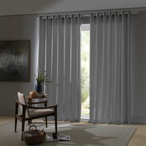 Cortina Rústica Ilhós Salta  30x170 Cinza Escuro Bella Janela