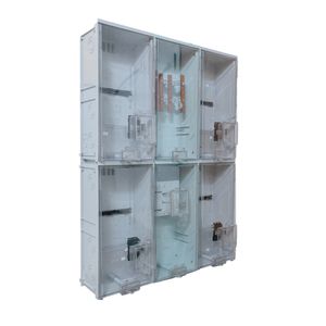 Kit Caixa Medicao Inplast Agrupada Com 04 Medidores Energisa Cb100 Cinza