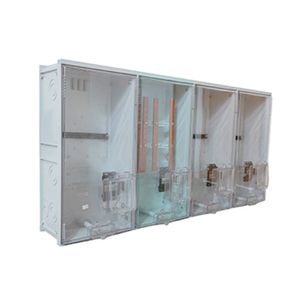 Kit Caixa Medicaoinplast Agrupada Com 03 Medidores Energisa Cb100 Cinza