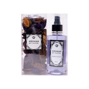 Kit Pout Pourri Aroma E Cia (Poutpourri 80G E Aromatizante 200Ml) - Lavanda
