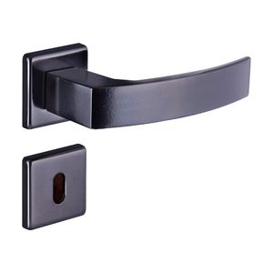 Fechadura Aliança Quadratta curva roseta interna 4202 preto fosco