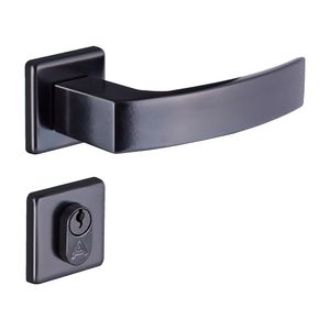 Fechadura Aliança Quadratta curva roseta externa 4201 preto fosco