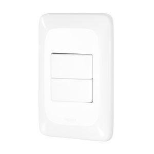 2 Interruptor Paralelo Pial PoP 4x2 Conjunto Suporte e Placa Branca