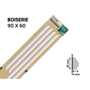 Boiserie com 1 Peça 448 Branco 90x60CM - 22918 - Santa Luzia