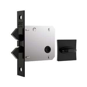 Fechadura Stam Black Wc Roseta Quadrada 1006S