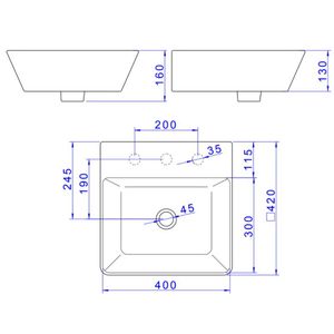 Cuba De Apoio Quadrada com Mesa Deca L.270.17 42cm Branca