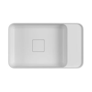 Cuba Slim Retangular 50x30cm Suspensa com Mesa Direita Branco Deca