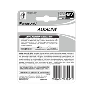 Bateria Alcalina Panasonic LRV08X1B 12V 1 Unidade