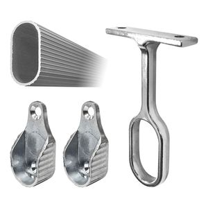 Kit Tubo Bemfixa Cabideiro Aluminio Canaletado 1,5M