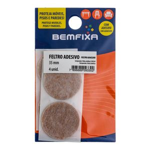 Feltro Adesivo Bemfixa Redondo Marrom 35 Mm