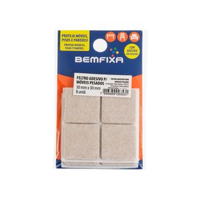 Feltro Adesivo Bemfixa Quadrado Bege Moveis Pesados 30X30 Mm
