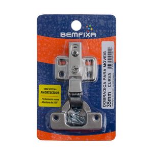 Dobradica Bemfixa Com Amortecedor Para Moveis 35Mm Curva