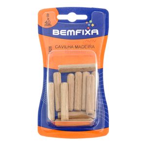 Cavilha Bemfixa De Madeira 8X40Mm Cartela