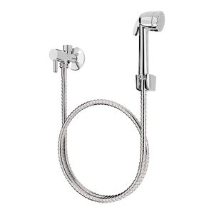 Kit Ducha Luxo Blukit Cr. C/ Crivo Cr. E Reg.Desviador 1/4 De Volta Abs Cr. C/ Flex Inox 120Cm