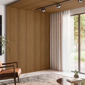 Acabamento Lateral para Painel Ripado em MDF com 2 Peças Amêndoa 15MM 2,65MT - Linea