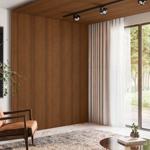 Acabamento Lateral para Painel Ripado em MDF com 2 Peças Freijó 15MM 2,65MT - Linea