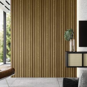 Acabamento Lateral para Painel Ripado em MDF com 2 Peças Amêndoa 50MM 2,65MT - Linea