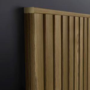 Acabamento Reto para Painel Ripado em MDF com 4 Peças Amêndoa 2,70MT - Linea