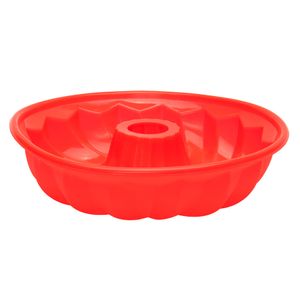Forma Para Pudim Silicone 25 Cm Mimo Style Vermelho/Laranja/Verde