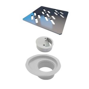 Grelha Linear Novvi 10X10Cm Quadrada Polida Com Acessórios
