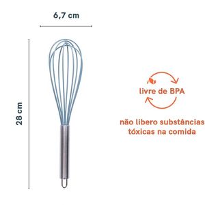 Batedor De Ovos Em Silicone Azul - Oikos