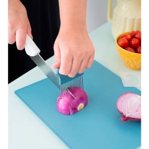 Garfo Para Cortar Alimentos Azul - Oikos