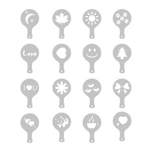 Conjunto De Stencils Moldes para Decoração de Cafés 16 Pcs - Oikos