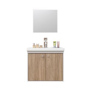 Kit gabinete CeRocha Aster com espelheira 51Cm Branco/Berlin