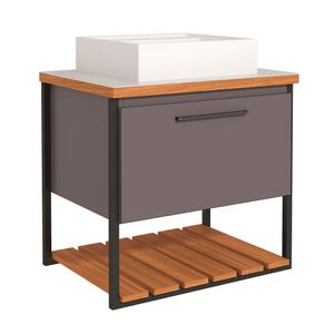 Gabinete Para Banheiro MGM Vitta 60cm Titanium