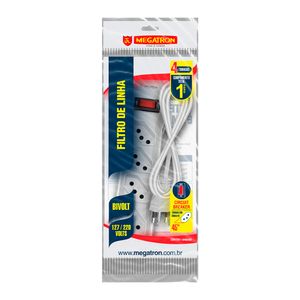 Filtro De Linha Megatron 04 Tomadas 1M Branco
