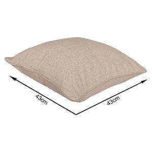 Almofada Decorativa Lisa Quadrada Kasan com Cordone Cheia Cru 43X43CM - Próxima