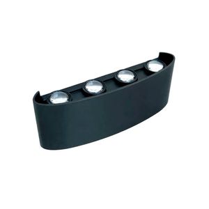 Arandela LED de Sobrepor 4X8W Luz Amarela 3000K Preta - Fortec