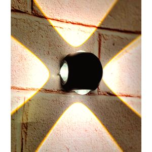 Arandela Redonda com 4 Focos Luz Amarela Preta 3000K 4W - Fortec
