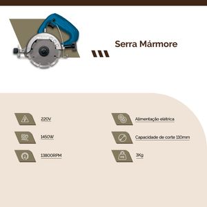 Serra Mármore 110MM 13800RPM 1450W Azul 220V - WS3905 - Wesco