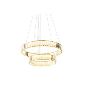 Pendente Duplo LED Circular DB025GD-CCT 3 em 1 Dourado Bivolt - Fortec