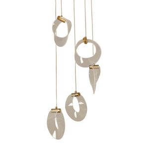 Pendente LED em Acrílico 5 Fios Db007Ab 3 Em 1 Ouro Bivolt - Fortec