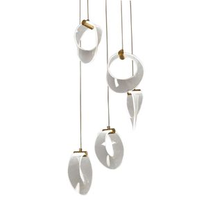 Pendente LED em Acrílico 5 Fios Db007Ab 3 Em 1 Ouro Bivolt - Fortec