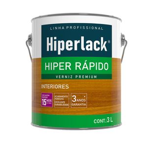 Verniz Hiper Rápido Alto-brilho para Madeira Mogno 3L - Hiperlack
