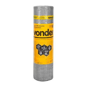 Tela Hexagonal Viveiro Vonder galvanizada 1/2" x 24 x 0,60mt x 50mt