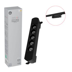 Spot LED para Trilho Dots 20W Luz Amarela 2700K Preto Bivolt - 910310378 - Avant