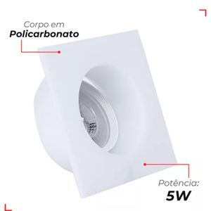 Spot LED de Embutir Quadrado Comfort Bf 5W Luz Branca 6500K Bivolt - 908830132 - Avant
