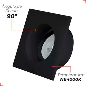 Spot LED de Embutir Quadrado Comfort Pf 5W Luz Neutra 4000K Bivolt - 908834086 - Avant