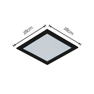Painel LED de Embutir Quadrado 24W Luz Amarela 3000K Preto Bivolt - 903060570 - Avant